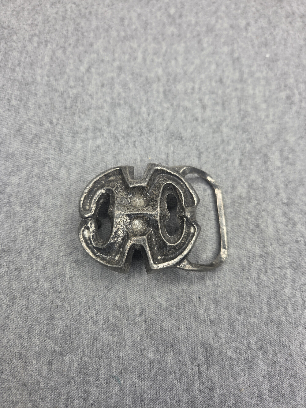 Vintage M Foster Philadelphia Hippie Boho Pewter Belt Buckle Sculptural